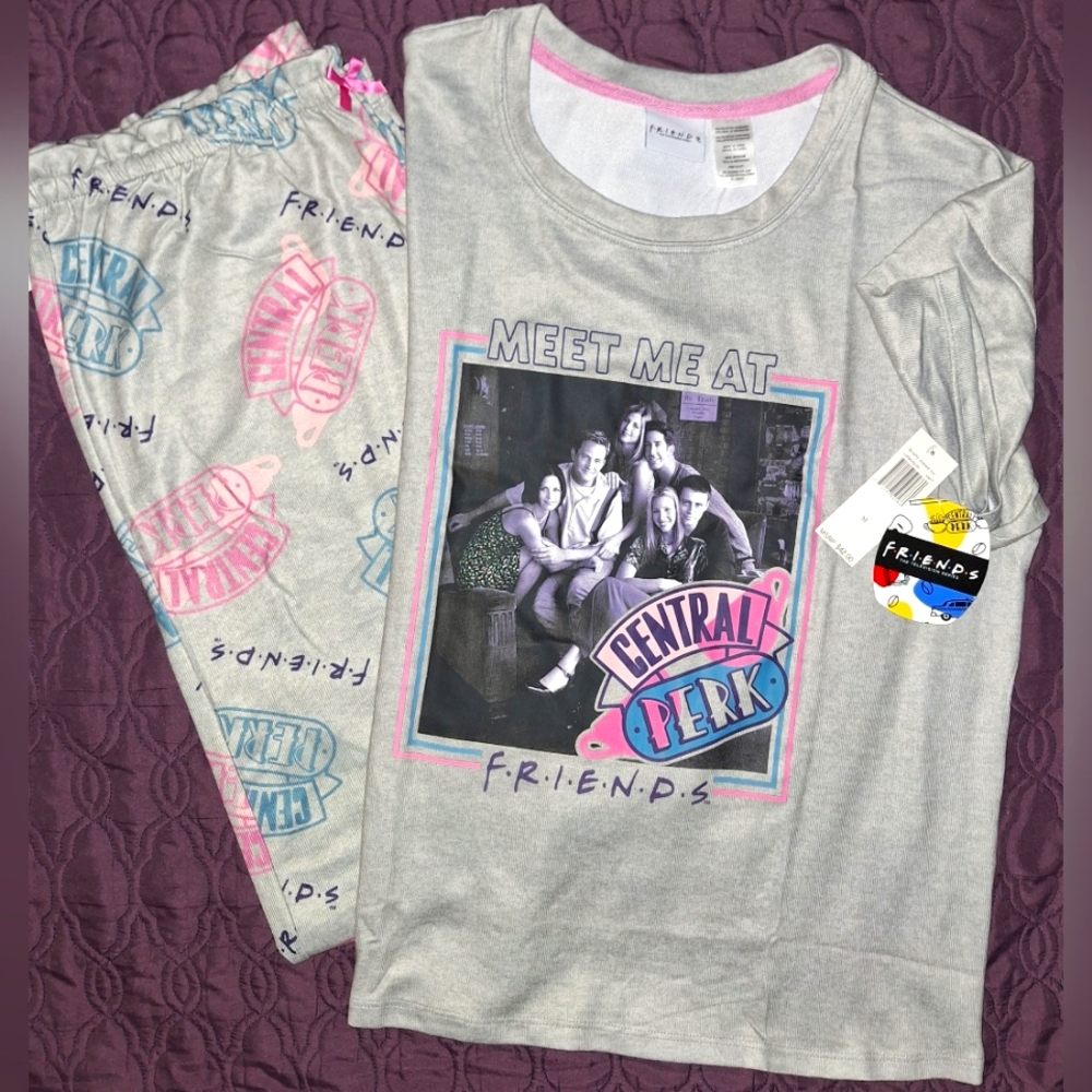Friends TV Show Pajama Set Official Merchandise Womens L
